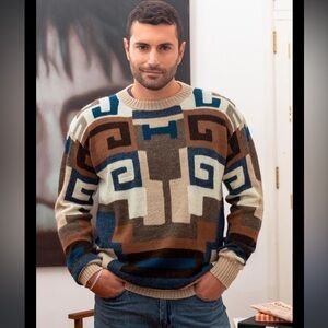 Novica 100% Alpaca men’s sweater size large